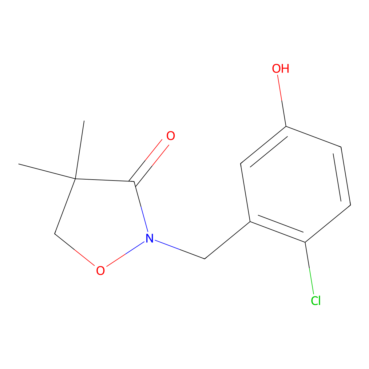 2-[(2-Chloro-5-hydroxyphenyl)methyl]-4,4-dimethyl-1,2-oxazolidin-3-one molecular structure, CAS 140225-78-1