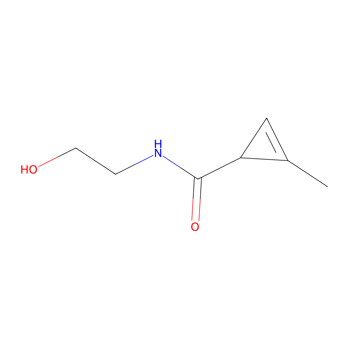 N-(2-Hydroxyethyl)-2-methylcycloprop-2-ene-1-carboxamide molecular structure, CAS 1402265-29-5
