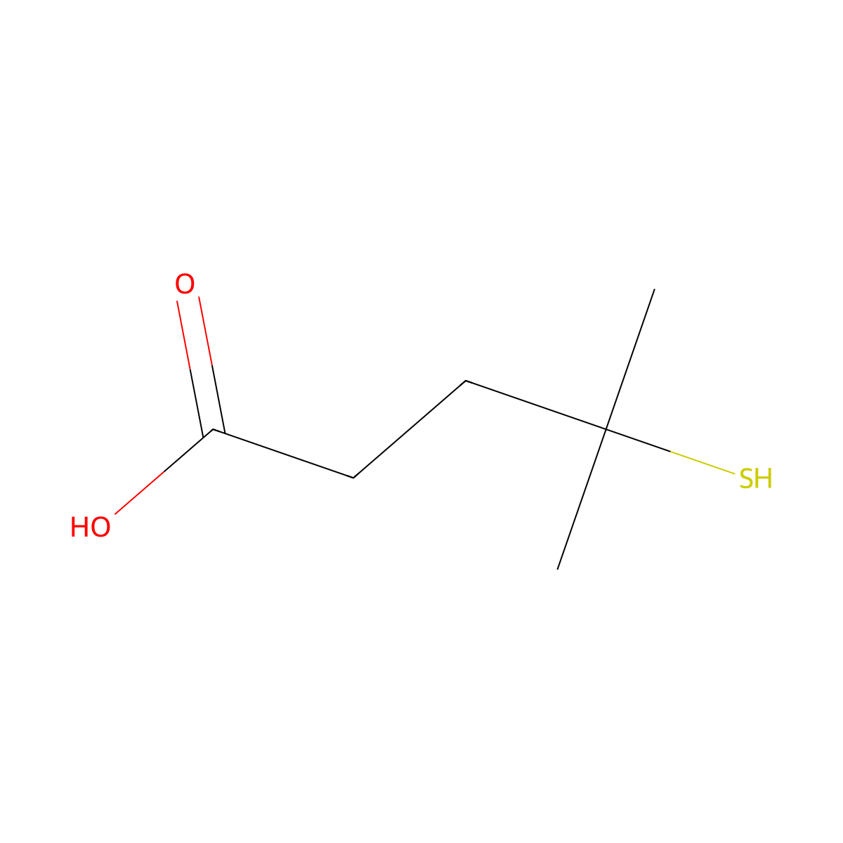 4-Mercapto-4-methylpentanoic acid molecular structure, CAS 140231-31-8
