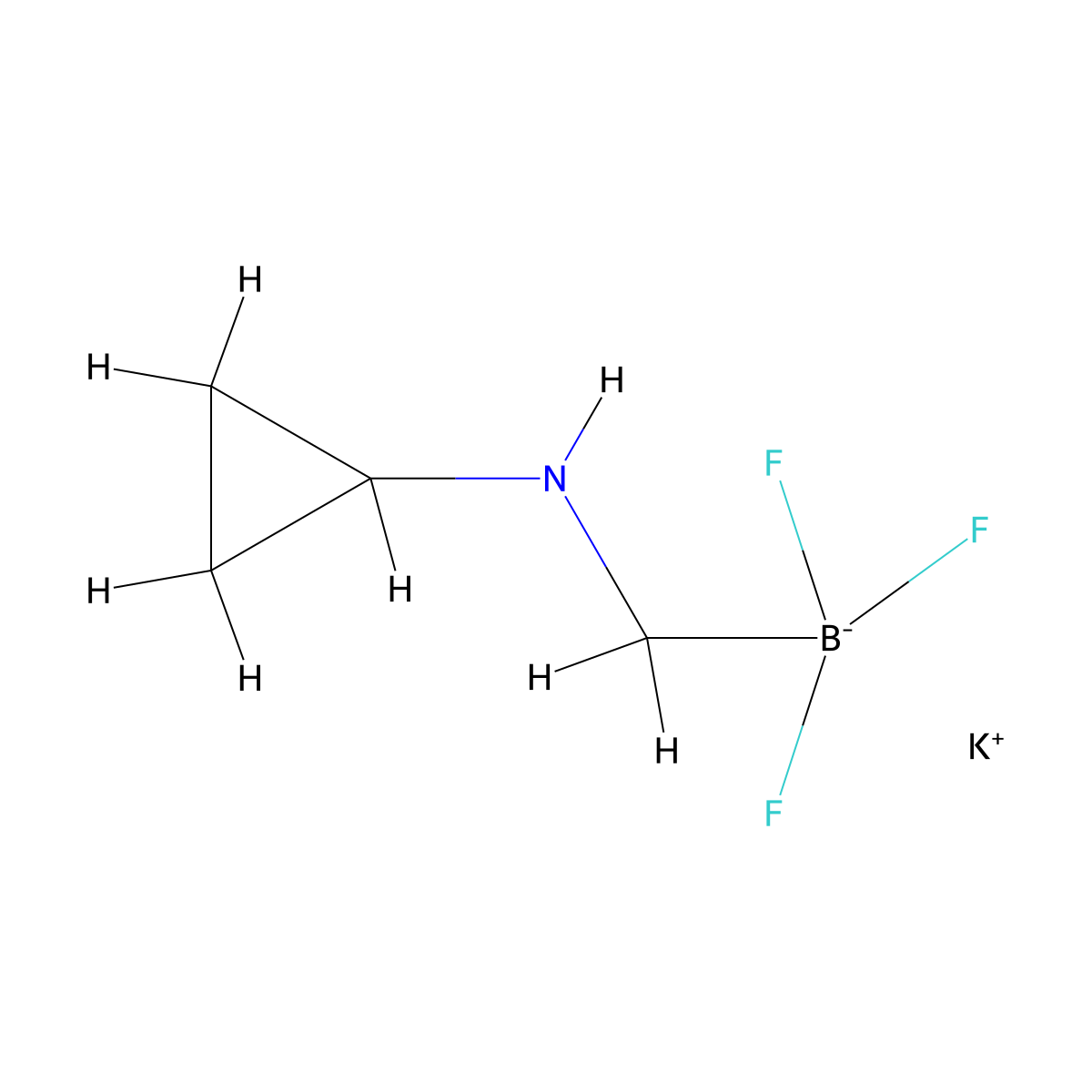 Potassium ((cyclopropylamino)methyl)trifluoroborate molecular structure, CAS 1402345-98-5