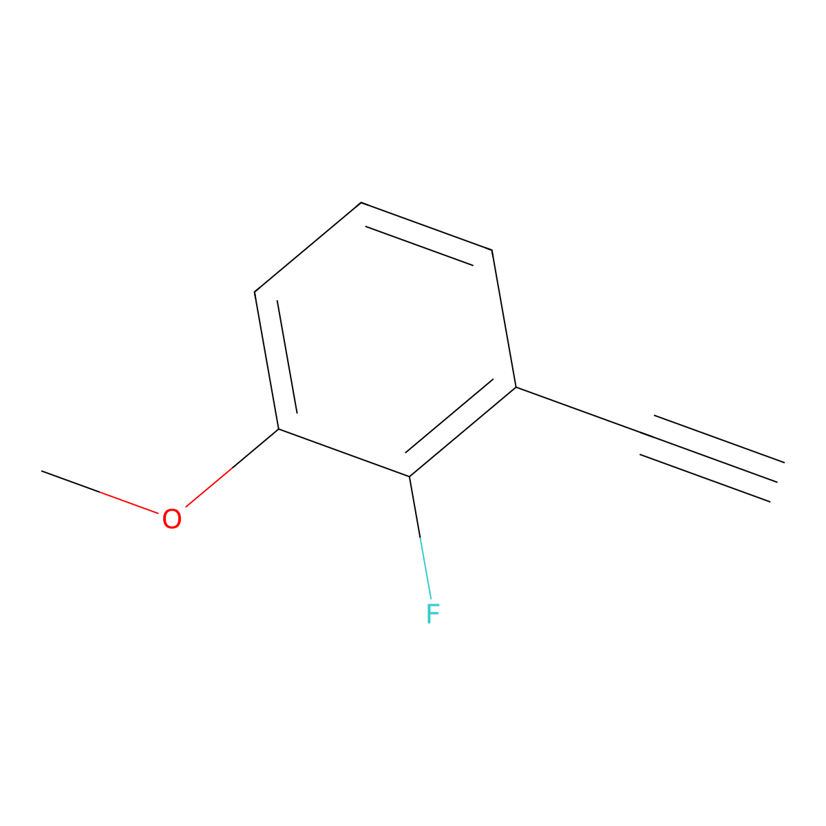 1-Ethynyl-2-fluoro-3-methoxybenzene molecular structure, CAS 1402353-80-3
