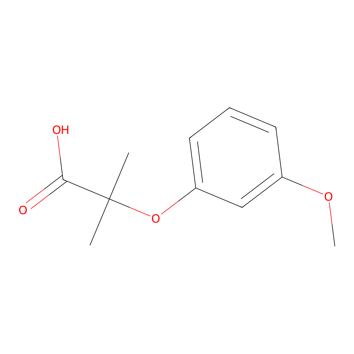 2-(3-Methoxyphenoxy)-2-methylpropanoic acid molecular structure, CAS 140239-94-7