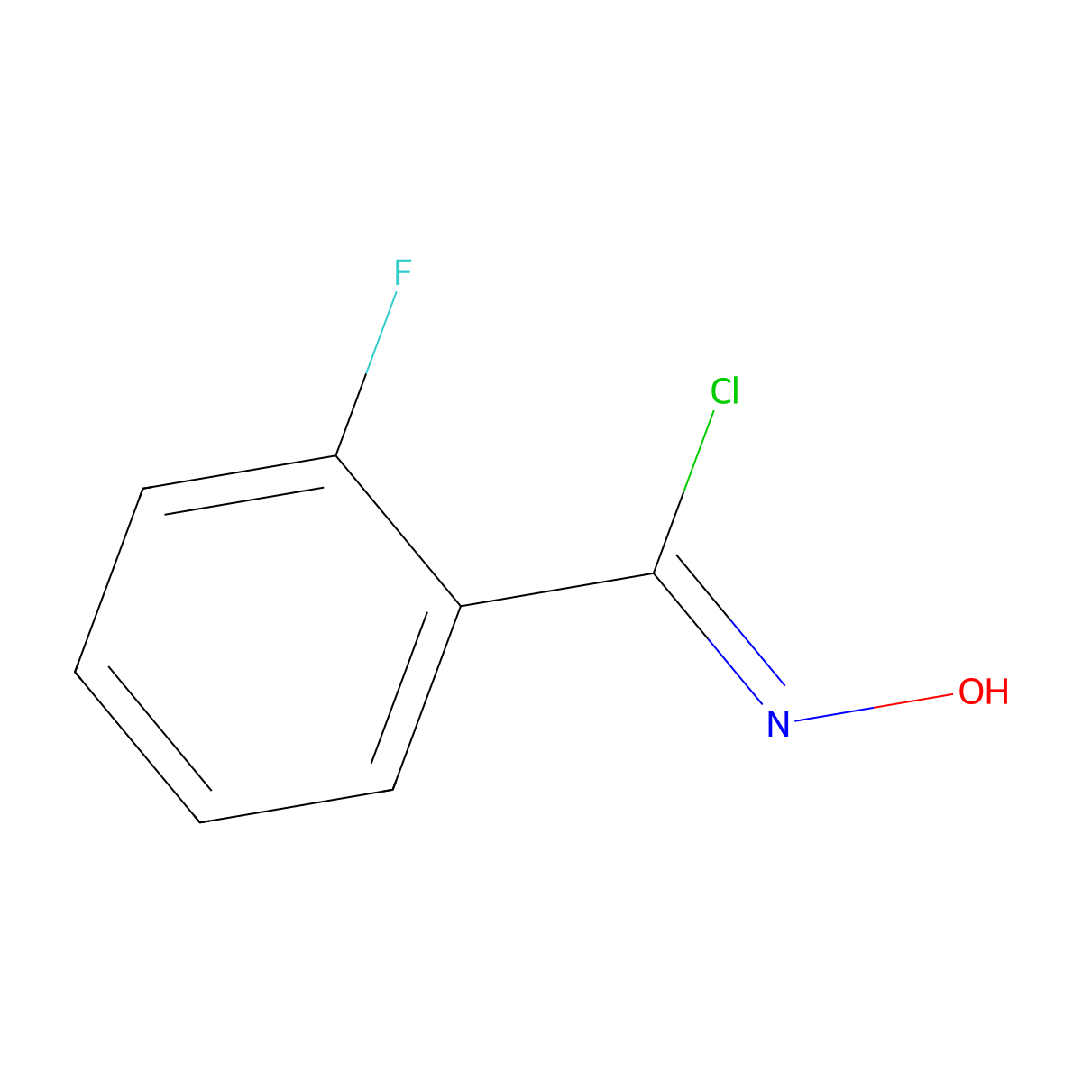2-fluoro-N-hydroxybenzenecarboximidoyl chloride molecular structure, CAS 1402390-94-6