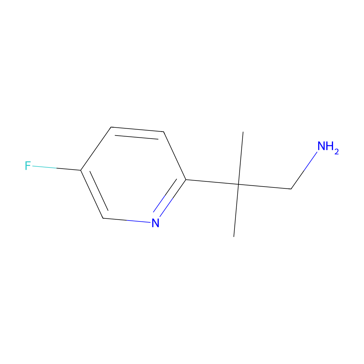 2-(5-Fluoropyridin-2-yl)-2-methylpropan-1-amine molecular structure, CAS 1402392-58-8
