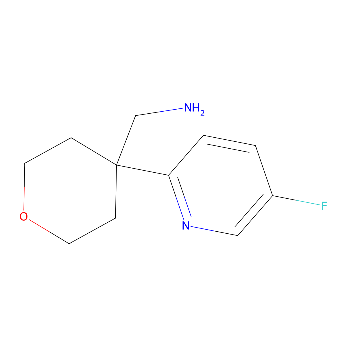 1-[4-(5-Fluoropyridin-2-yl)oxan-4-yl]methanamine molecular structure, CAS 1402392-60-2