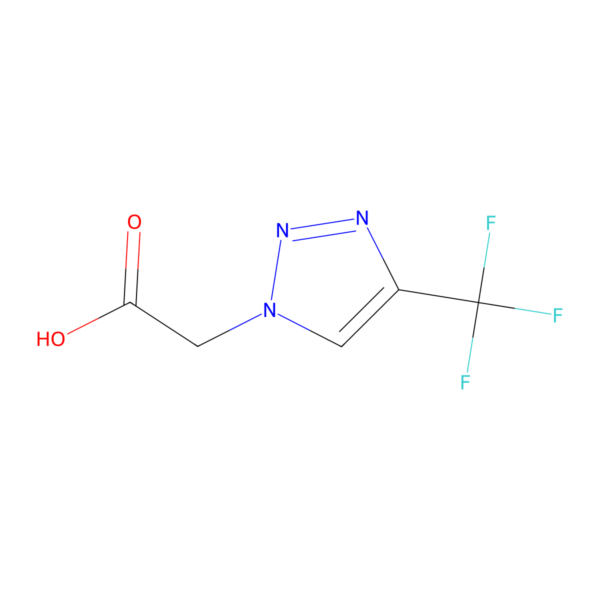 2-(4-(trifluoromethyl)-1H-1,2,3-triazol-1-yl)acetic acid molecular structure, CAS 1402411-43-1