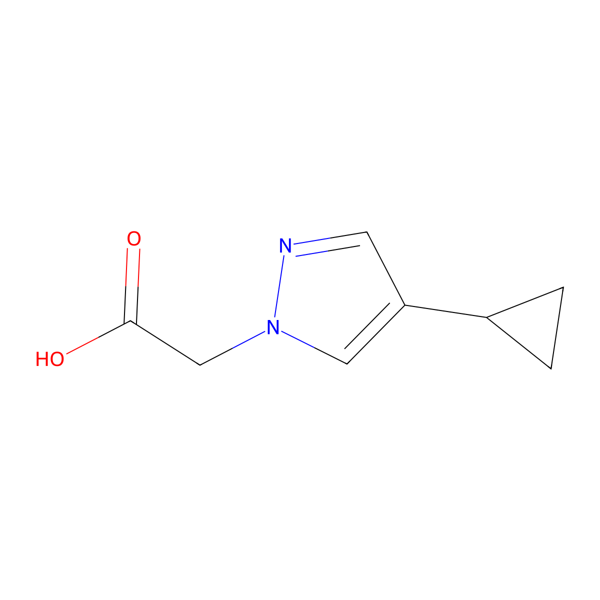 2-(4-Cyclopropyl-1H-pyrazol-1-yl)acetic acid molecular structure, CAS 1402411-46-4