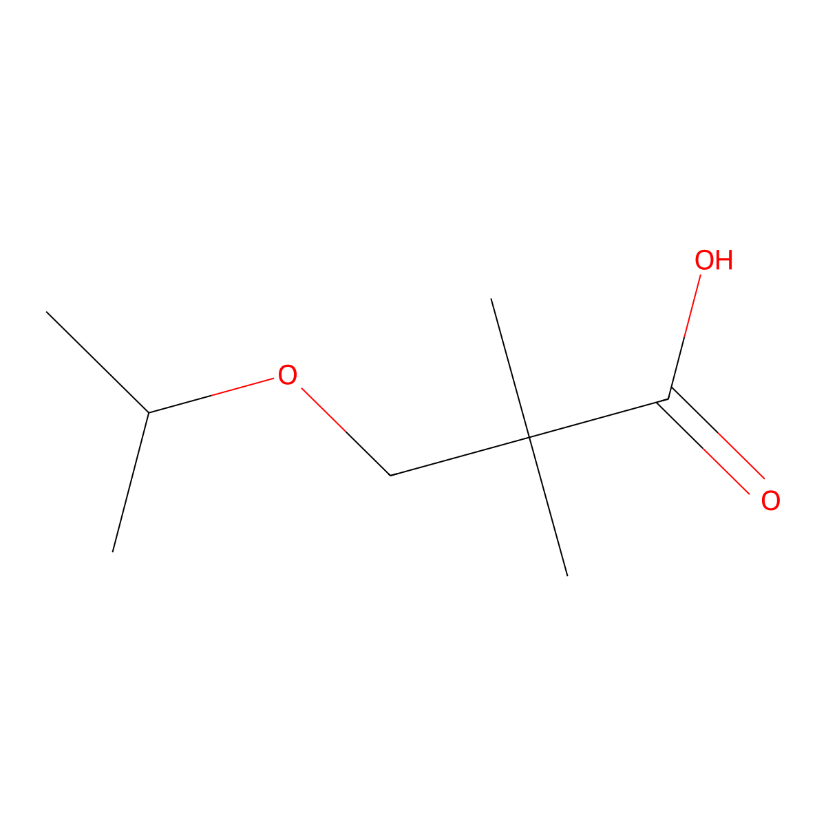 2,2-Dimethyl-3-(propan-2-yloxy)propanoic acid molecular structure, CAS 1402431-38-2