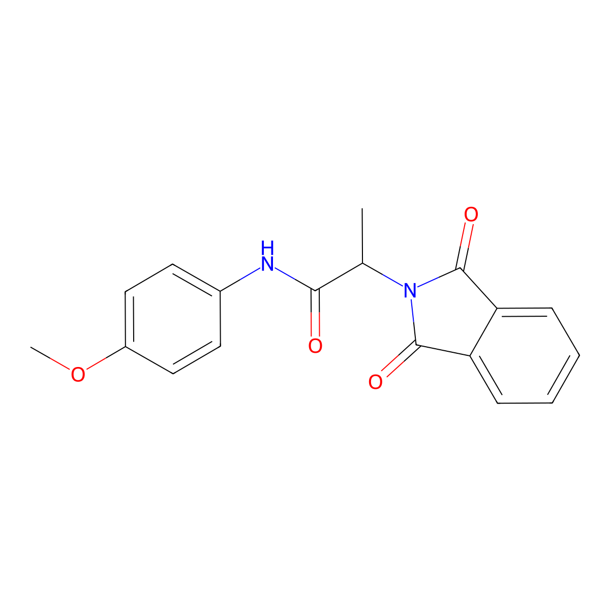 2-(1,3-Dioxoisoindolin-2-yl)-N-(4-methoxyphenyl)propanamide molecular structure, CAS 140244-42-4