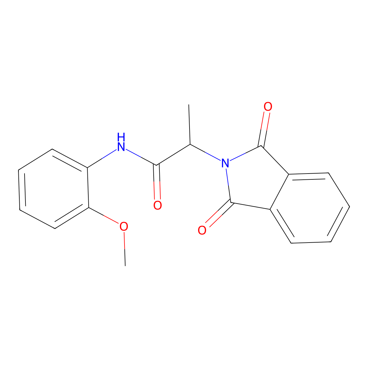 2-(1,3-Dioxo-1,3-dihydro-isoindol-2-yl)-N-(2-methoxy-phenyl)-propionamide molecular structure, CAS 140244-43-5
