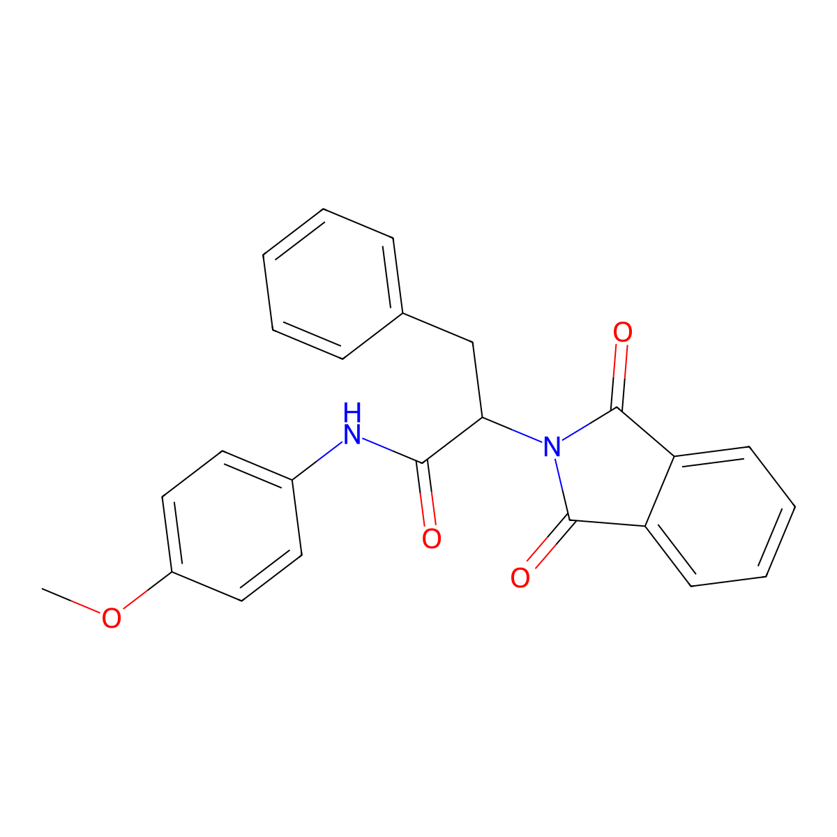 2-(1,3-dioxo-1,3-dihydro-2H-isoindol-2-yl)-N-(4-methoxyphenyl)-3-phenylpropanamide molecular structure, CAS 140244-47-9