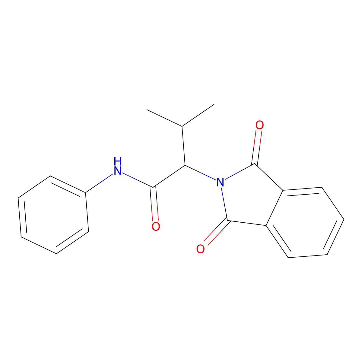 2-(1,3-dioxoisoindol-2-yl)-3-methyl-N-phenylbutanamide molecular structure, CAS 140244-49-1