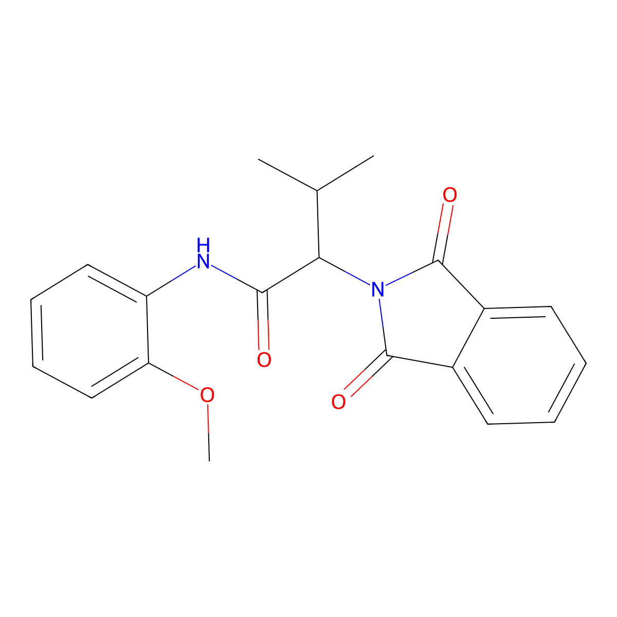 2-(1,3-dioxoisoindol-2-yl)-N-(2-methoxyphenyl)-3-methylbutanamide molecular structure, CAS 140244-53-7