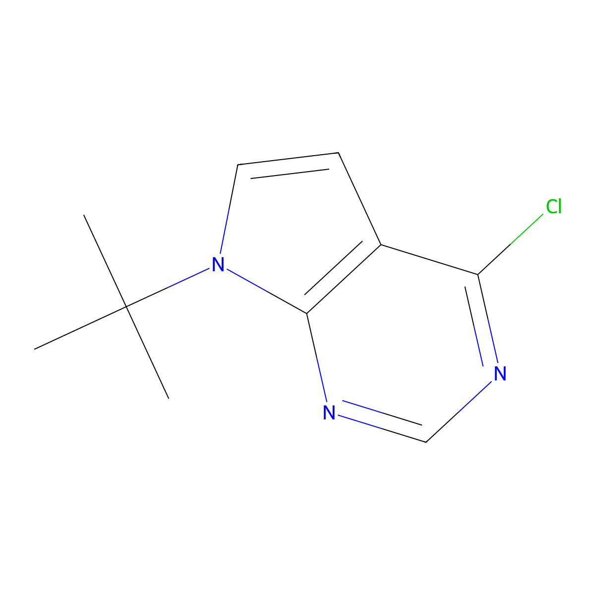 7-(tert-Butyl)-4-chloro-7H-pyrrolo[2,3-d]pyrimidine molecular structure, CAS 1402444-77-2