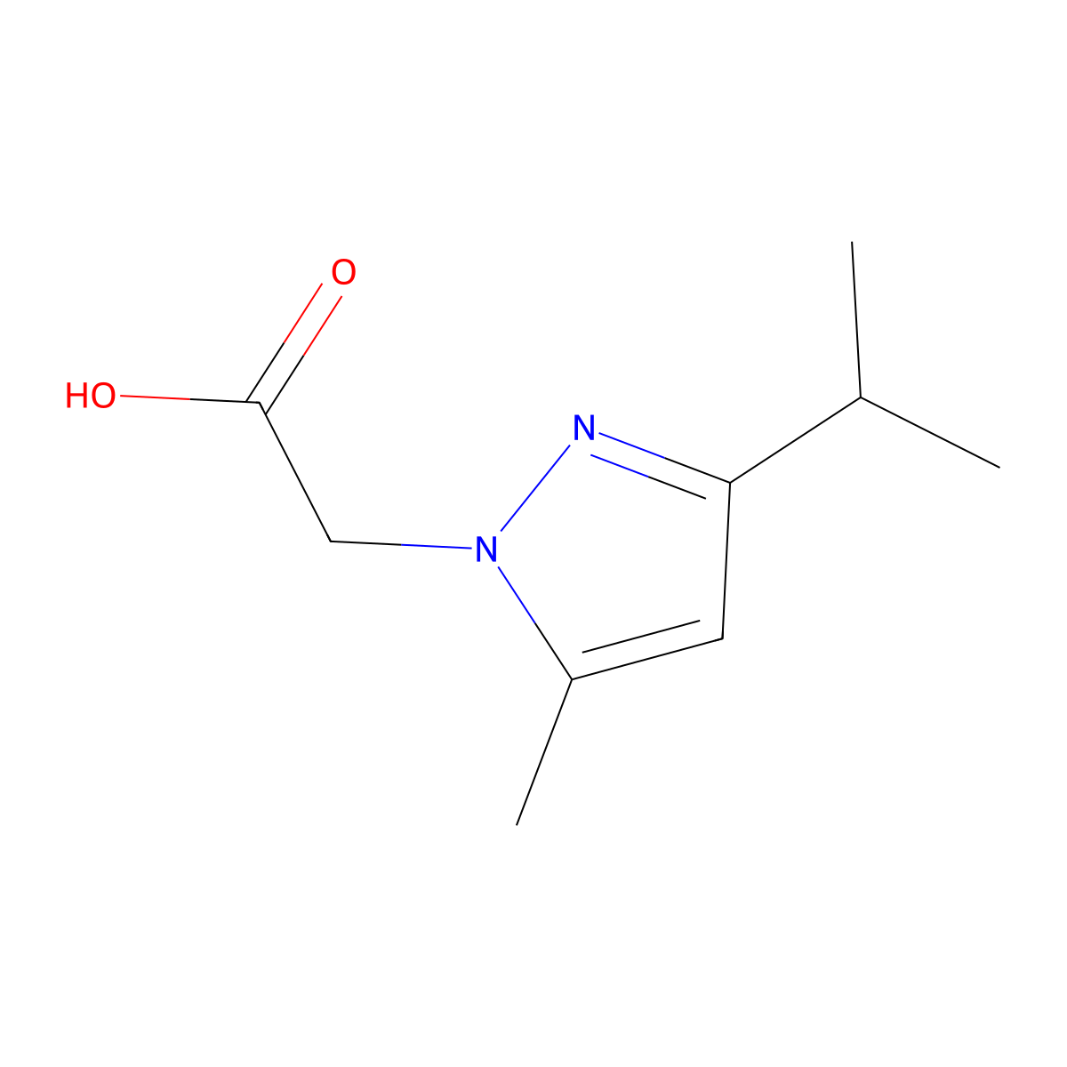2-(3-Isopropyl-5-methyl-1H-pyrazol-1-yl)acetic acid molecular structure, CAS 1402446-16-5