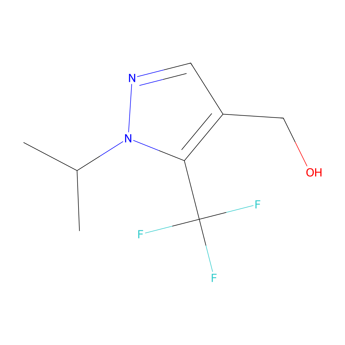 (1-Isopropyl-5-(trifluoromethyl)-1H-pyrazol-4-yl)methanol molecular structure, CAS 1402446-27-8