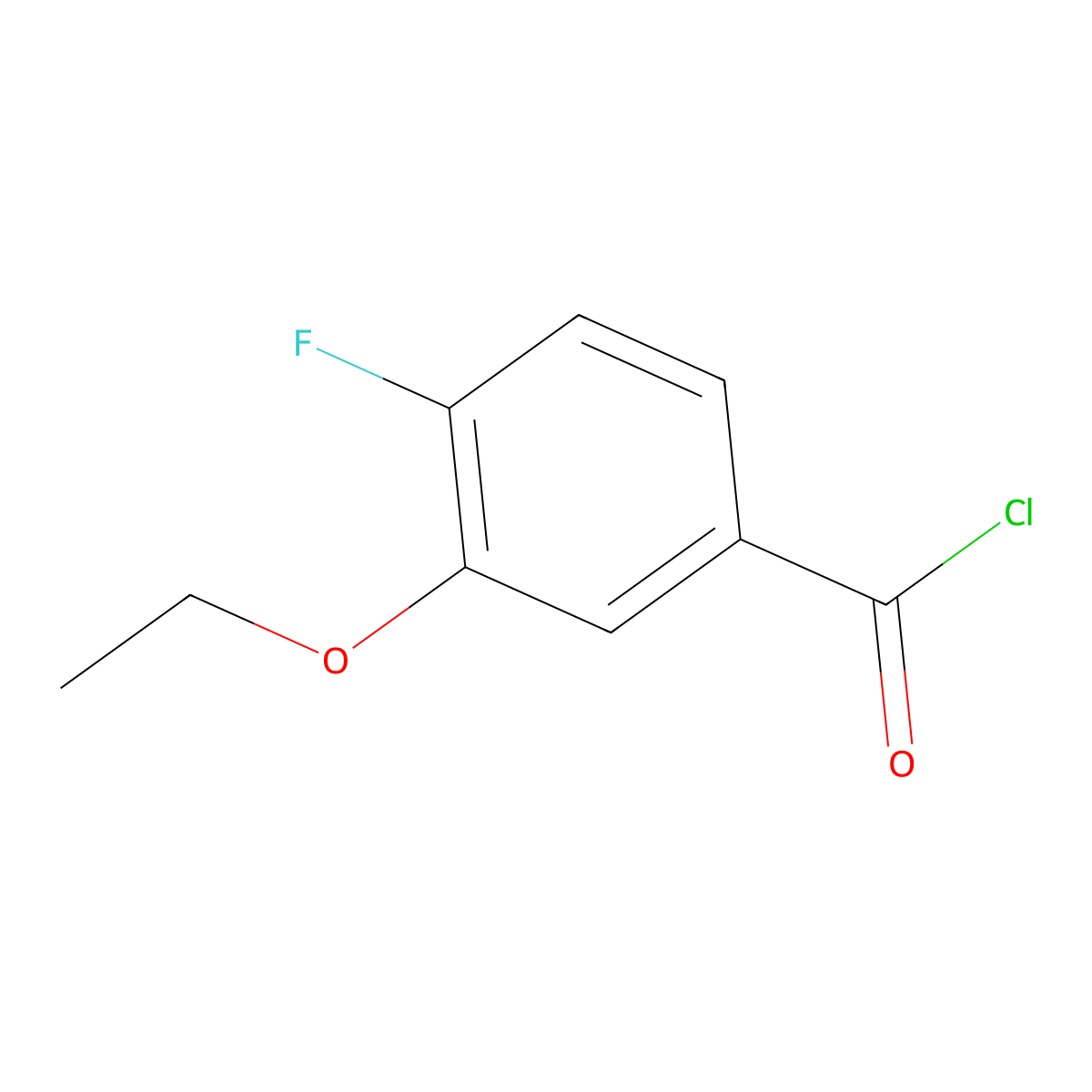 3-Ethoxy-4-fluorobenzoyl chloride molecular structure, CAS 1402454-08-3
