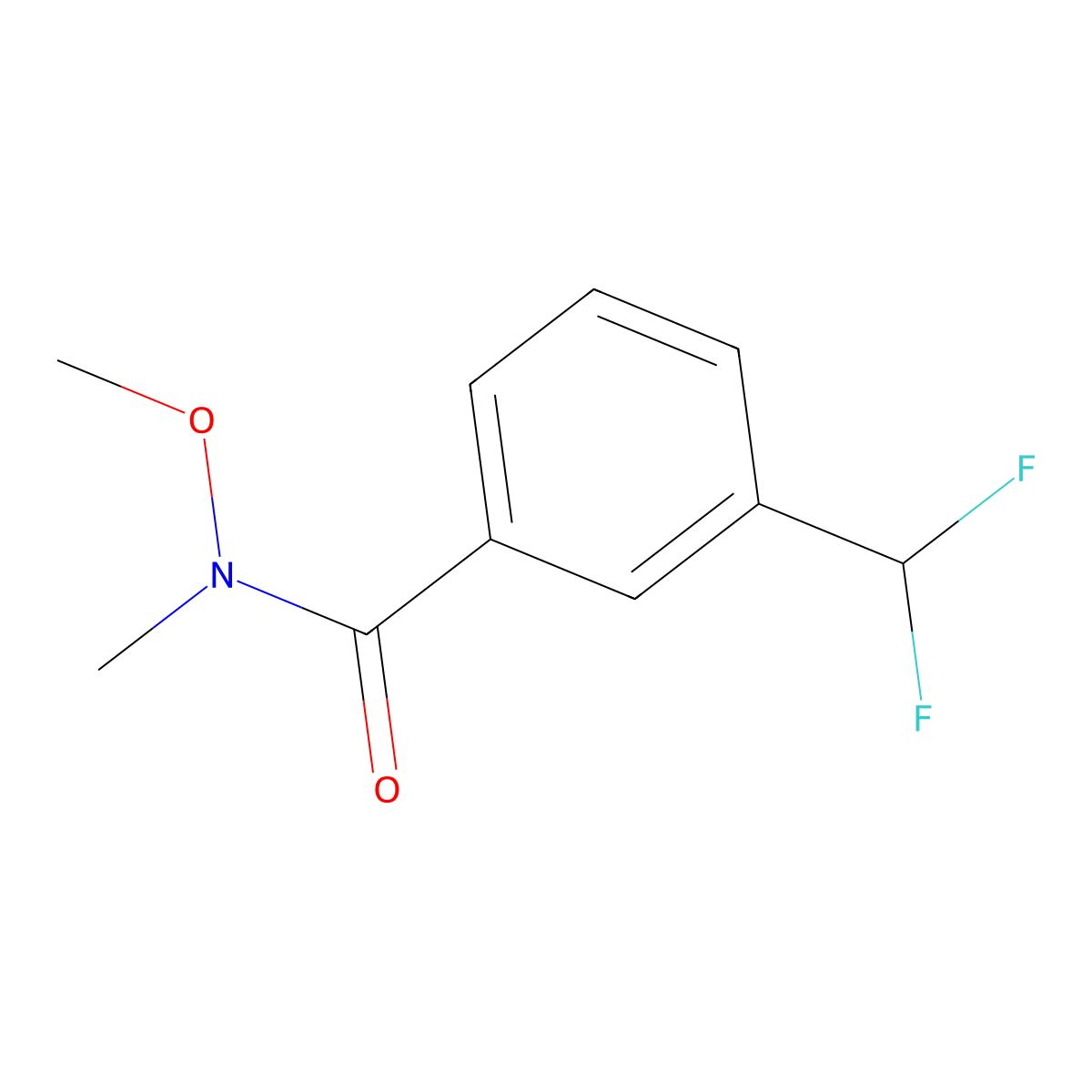 3-(difluoromethyl)-N-methoxy-N-methylbenzamide molecular structure, CAS 1402454-41-4