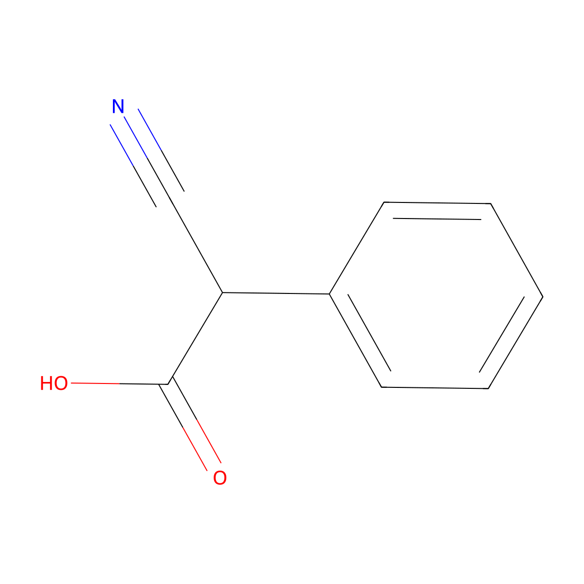 alpha-Cyanobenzeneacetic acid molecular structure, CAS 14025-79-7