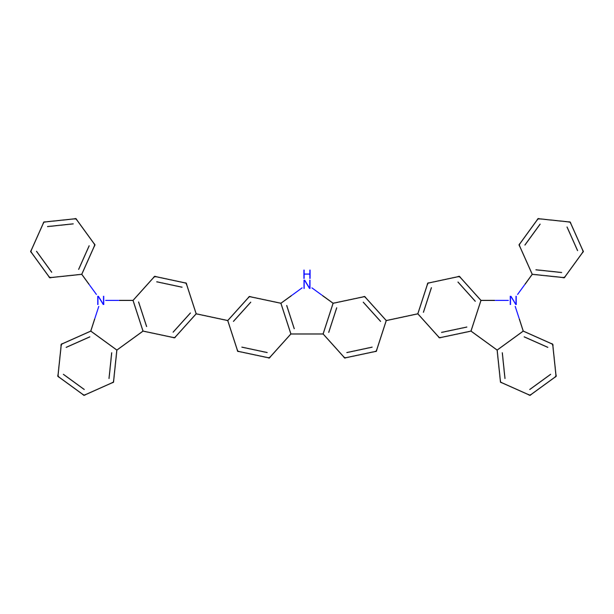 9,9''-Diphenyl-9H,9'H,9''H-3,2':7',3''-tercarbazole molecular structure, CAS 1402543-31-0