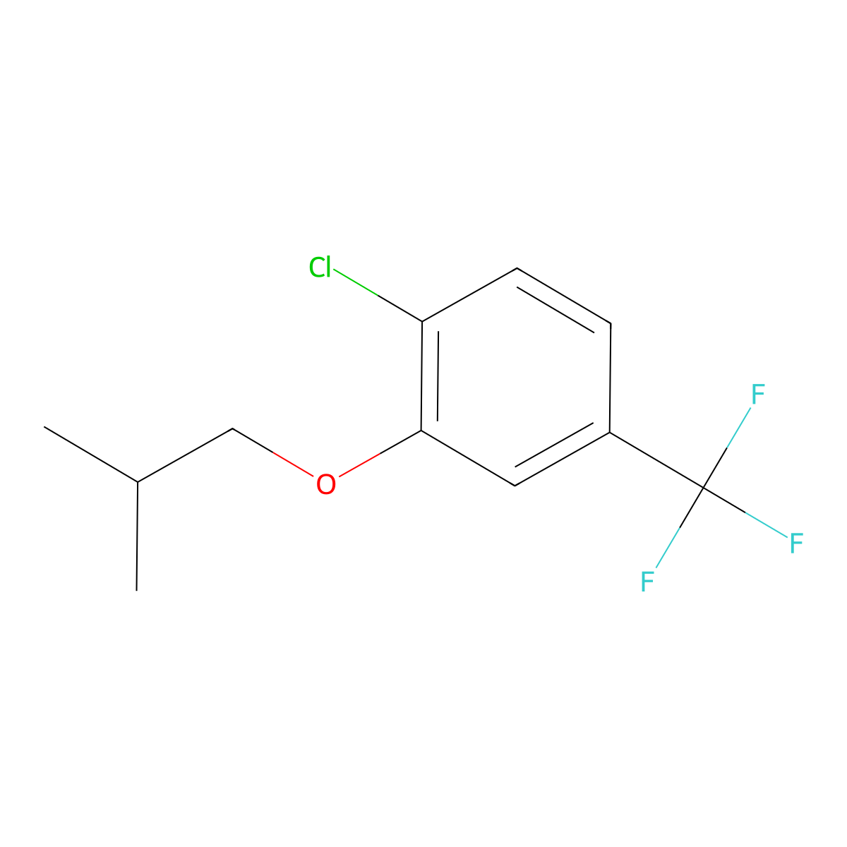 1-Chloro-2-isobutoxy-4-(trifluoromethyl)benzene molecular structure, CAS 1402551-80-7