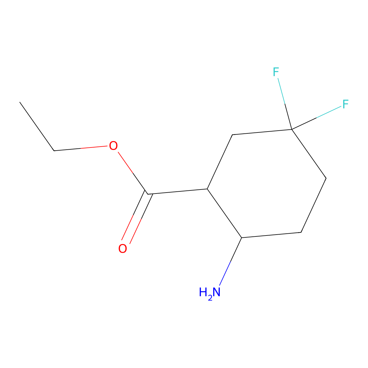 ethyl (1R,2S)-2-amino-5,5-difluorocyclohexanecarboxylate molecular structure, CAS 1402566-27-1