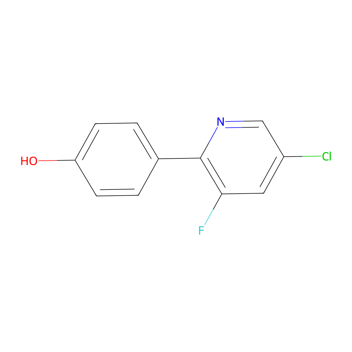 4-(5-Chloro-3-fluoropyridin-2-yl)phenol molecular structure, CAS 1402566-98-6