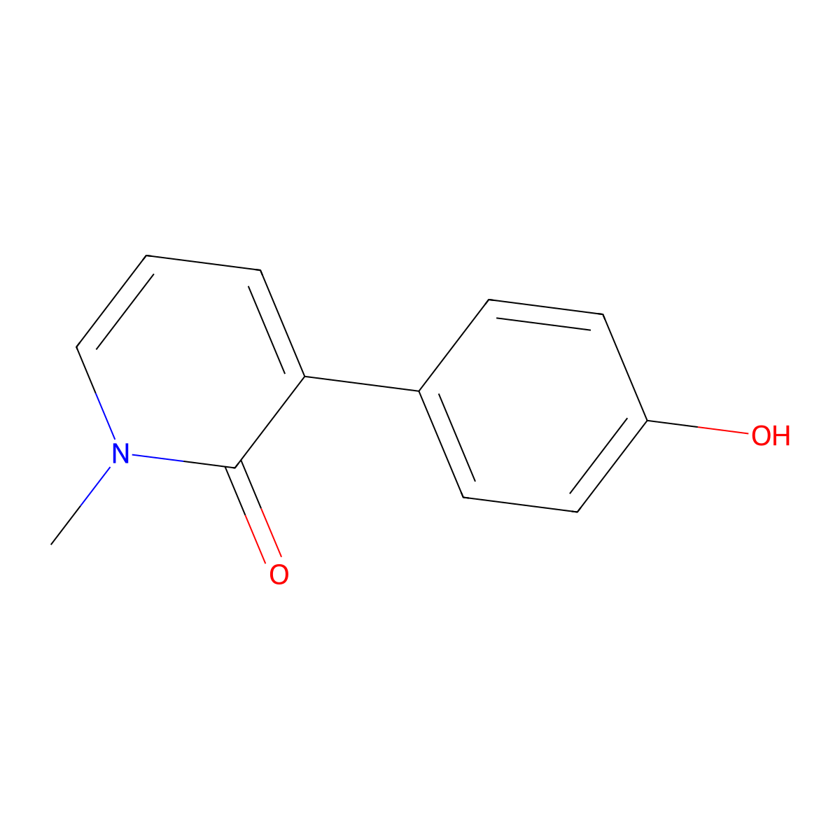 3-(4-hydroxyphenyl)-1-methylpyridin-2(1H)-one molecular structure, CAS 1402567-12-7