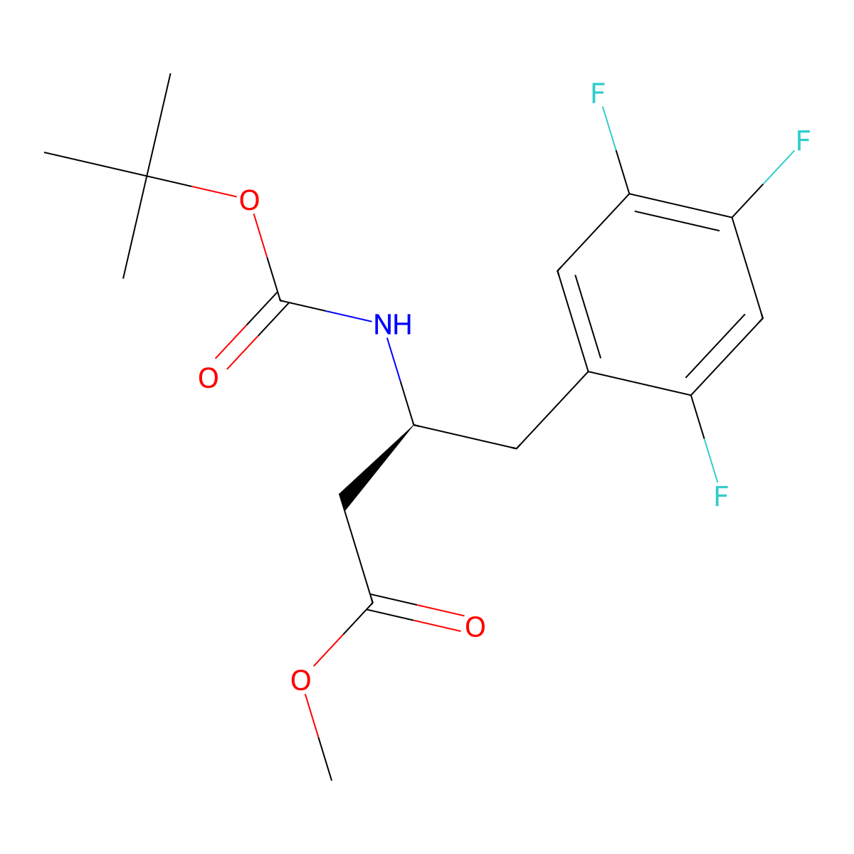 (S)-Methyl 3-(Boc-amino)-4-(2,4,5-trifluorophenyl)butanoate molecular structure, CAS 1402569-71-4
