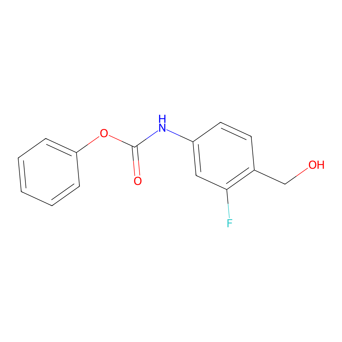Phenyl (3-fluoro-4-(hydroxymethyl)phenyl)carbamate molecular structure, CAS 1402585-33-4