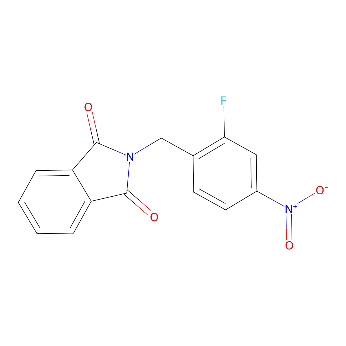 2-(2-Fluoro-4-nitrobenzyl)isoindoline-1,3-dione molecular structure, CAS 1402586-10-0