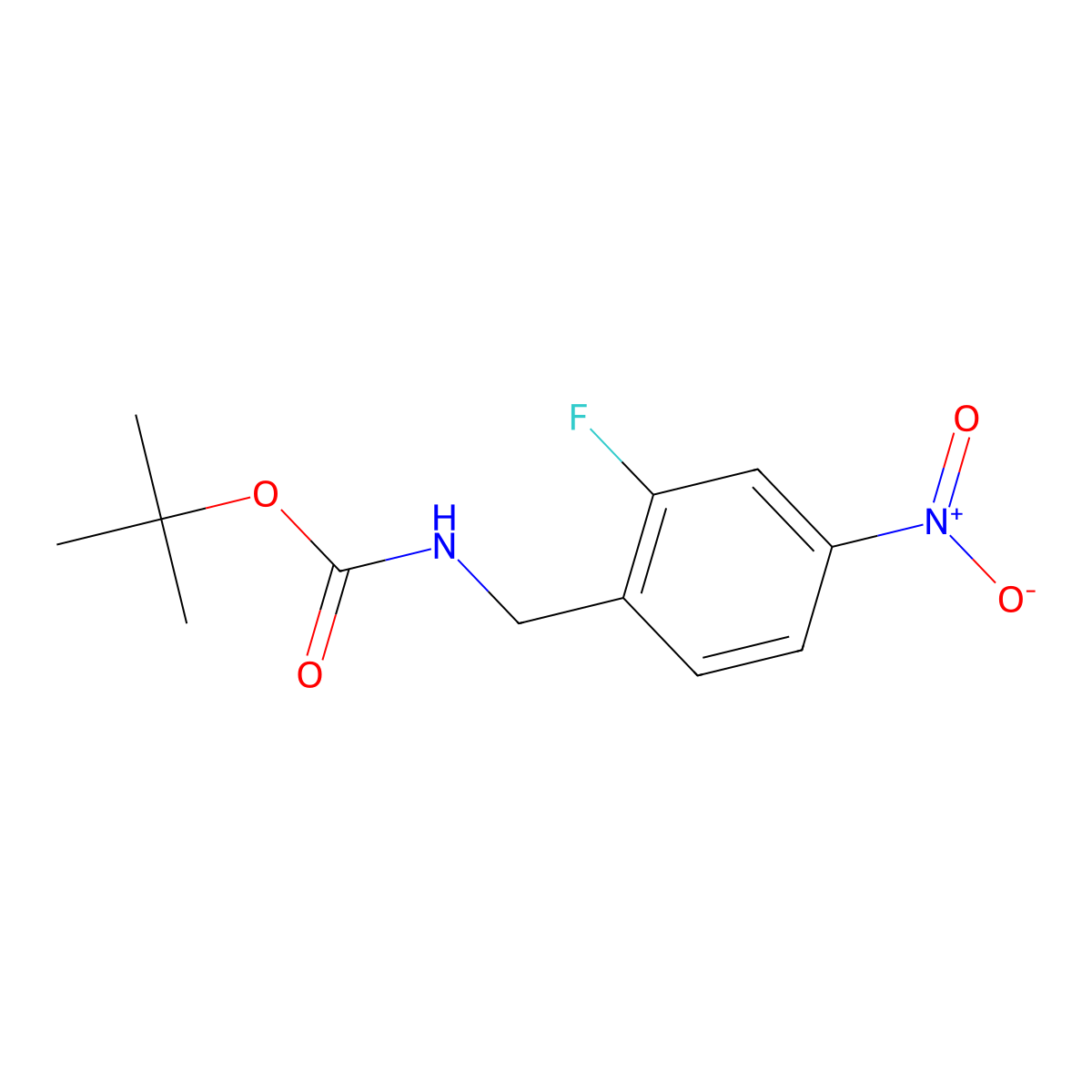 tert-butyl N-[(2-fluoro-4-nitrophenyl)methyl]carbamate molecular structure, CAS 1402586-54-2