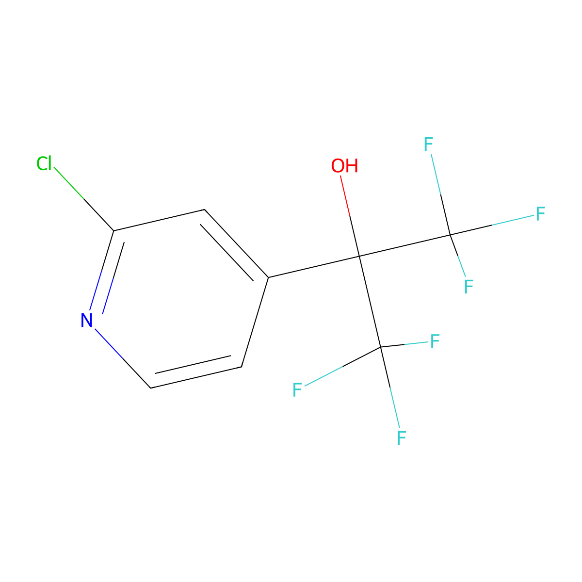 2-(2-Chloropyridin-4-yl)-1,1,1,3,3,3-hexafluoropropan-2-ol molecular structure, CAS 1402599-02-3