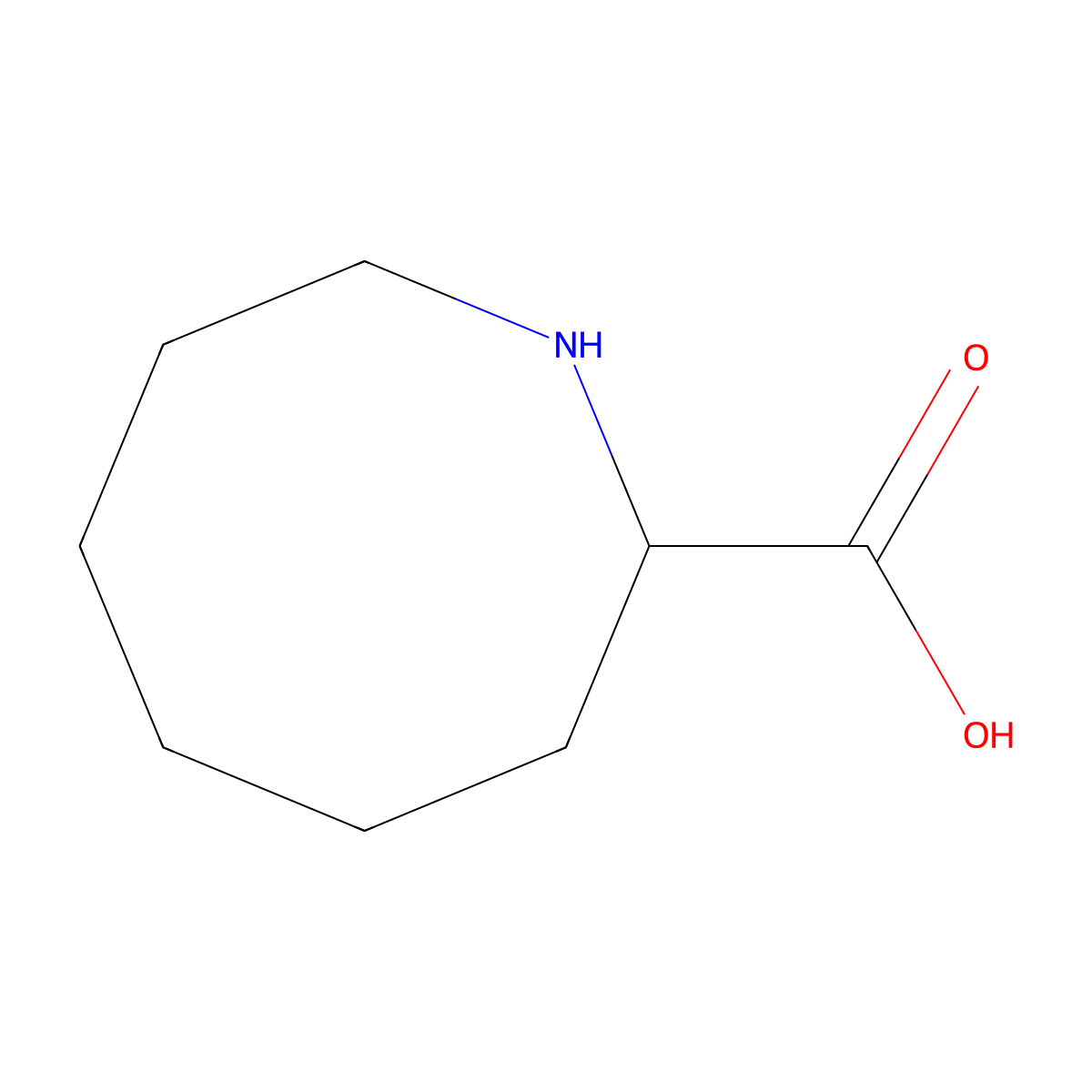 Azocane-2-carboxylic acid molecular structure, CAS 14026-63-2