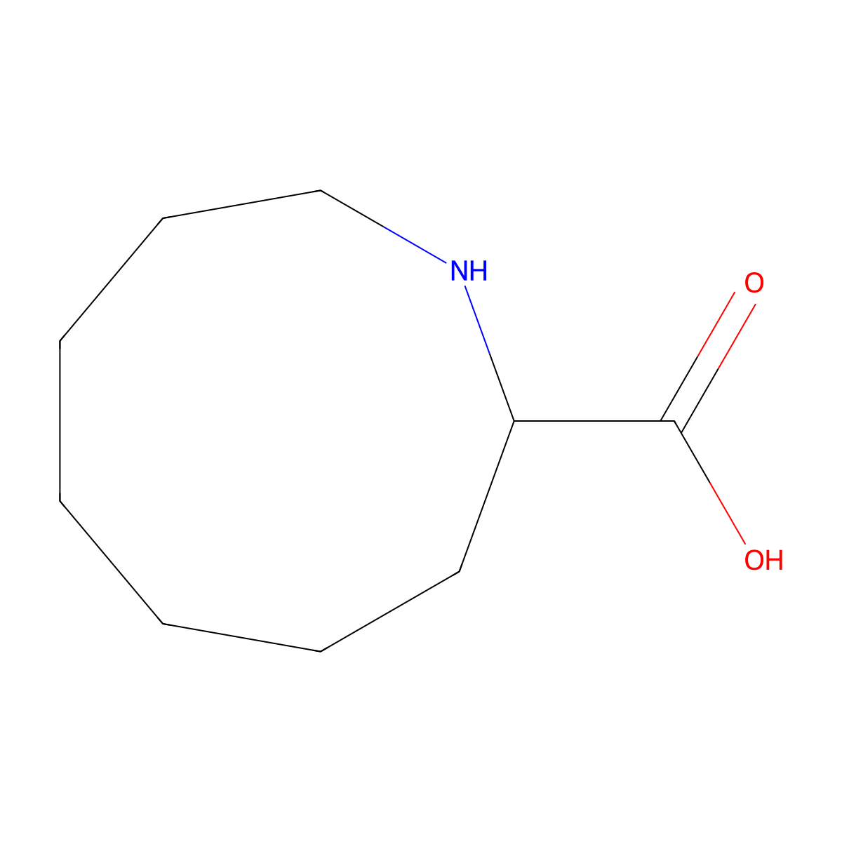 Azonane-2-carboxylic acid molecular structure, CAS 14026-65-4