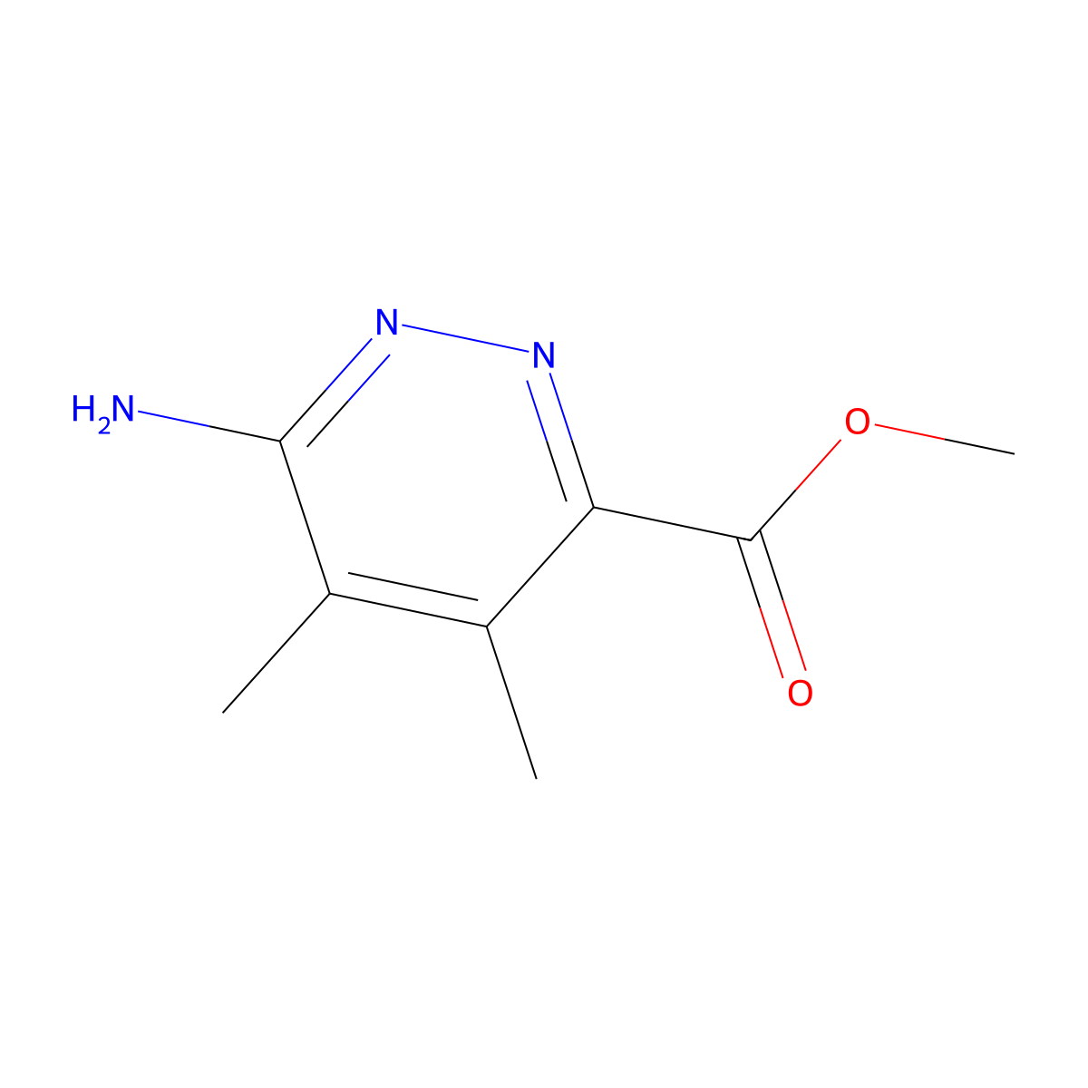Methyl 6-amino-4,5-dimethylpyridazine-3-carboxylate molecular structure, CAS 1402609-39-5
