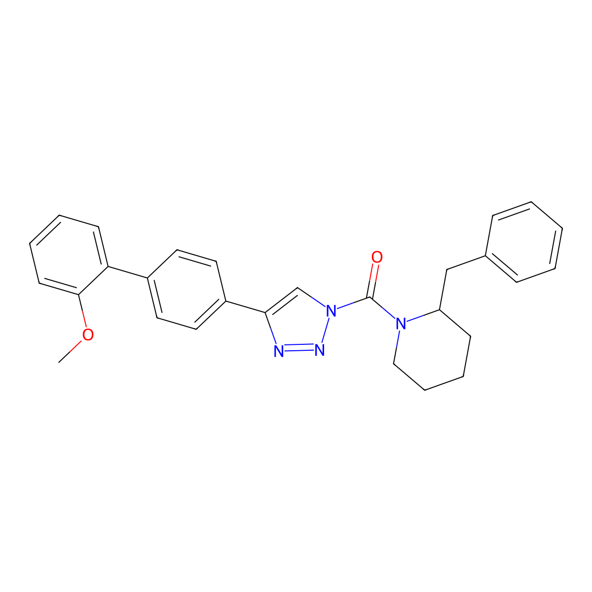 Methanone, [4-(2'-Methoxy[1,1'-biphenyl]-4-yl)-1H-1,2,3-triazol-1-yl][2-(phenylMethyl)-1-piperidinyl]- molecular structure, CAS 1402612-56-9
