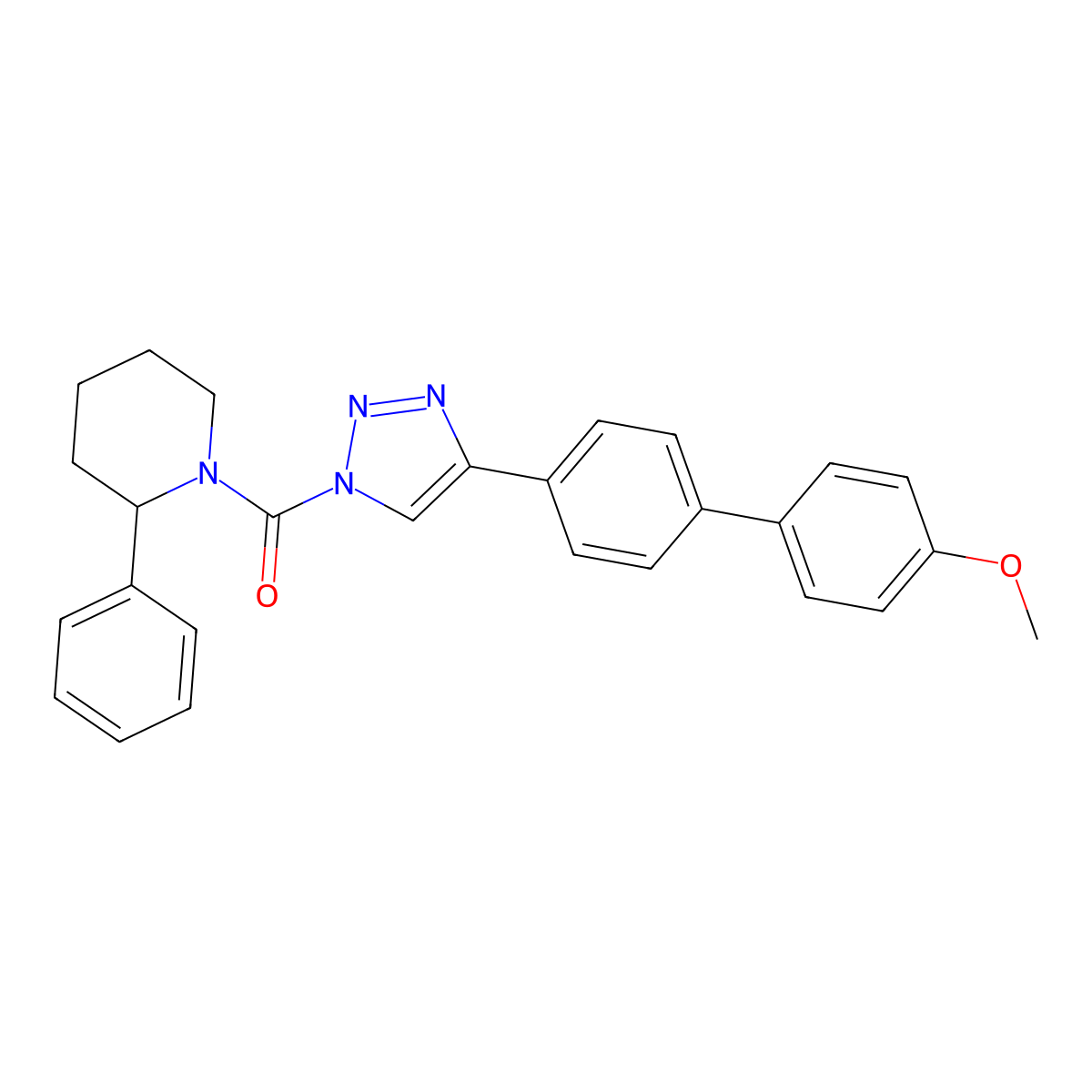 (4-(4'-Methoxy(1,1'-biphenyl)-4-yl)-1H-1,2,3-triazol-1-yl)(2-phenyl-1-piperidinyl)-methanone molecular structure, CAS 1402612-58-1