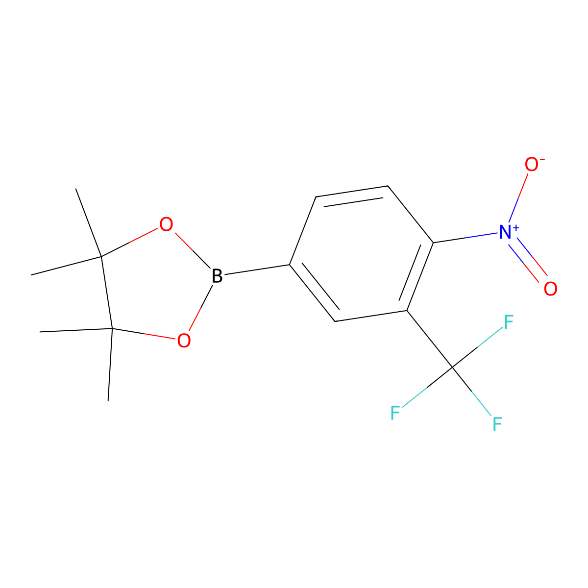 4-Nitro-3-trifluoromethylphenylboronic acid, pinacol ester molecular structure, CAS 1402615-44-4