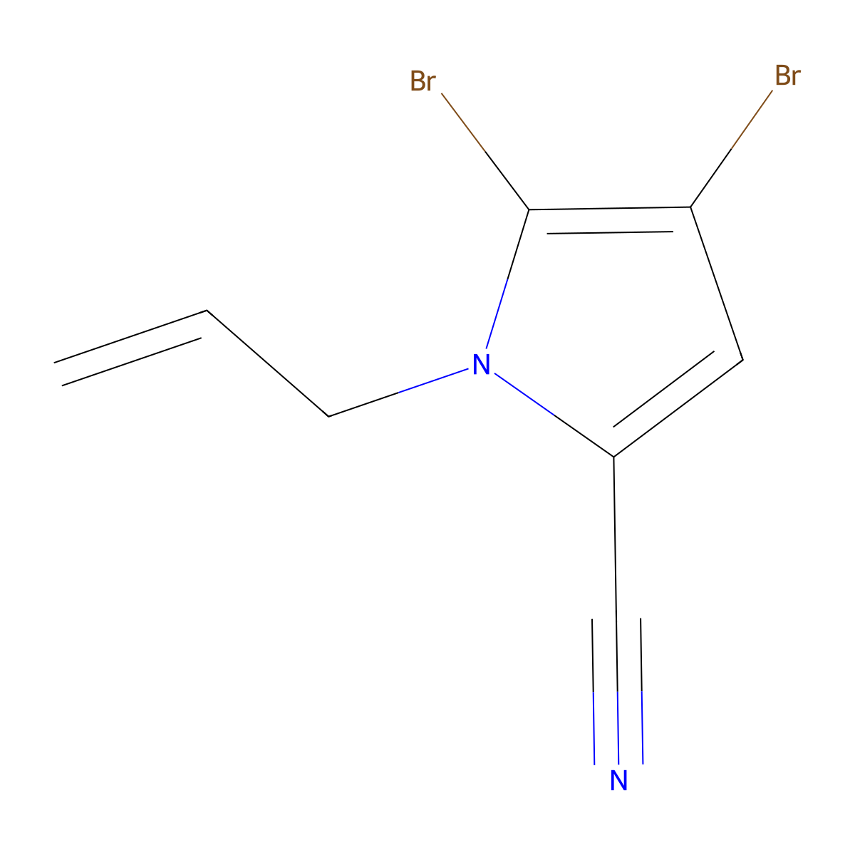 1-Allyl-4,5-dibromo-1H-pyrrole-2-carbonitrile molecular structure, CAS 1402652-56-5