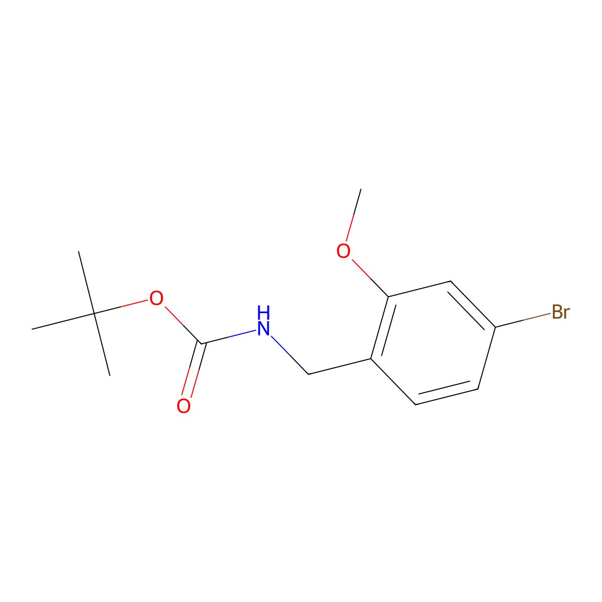 tert-Butyl 4-bromo-2-methoxybenzylcarbamate molecular structure, CAS 1402664-44-1