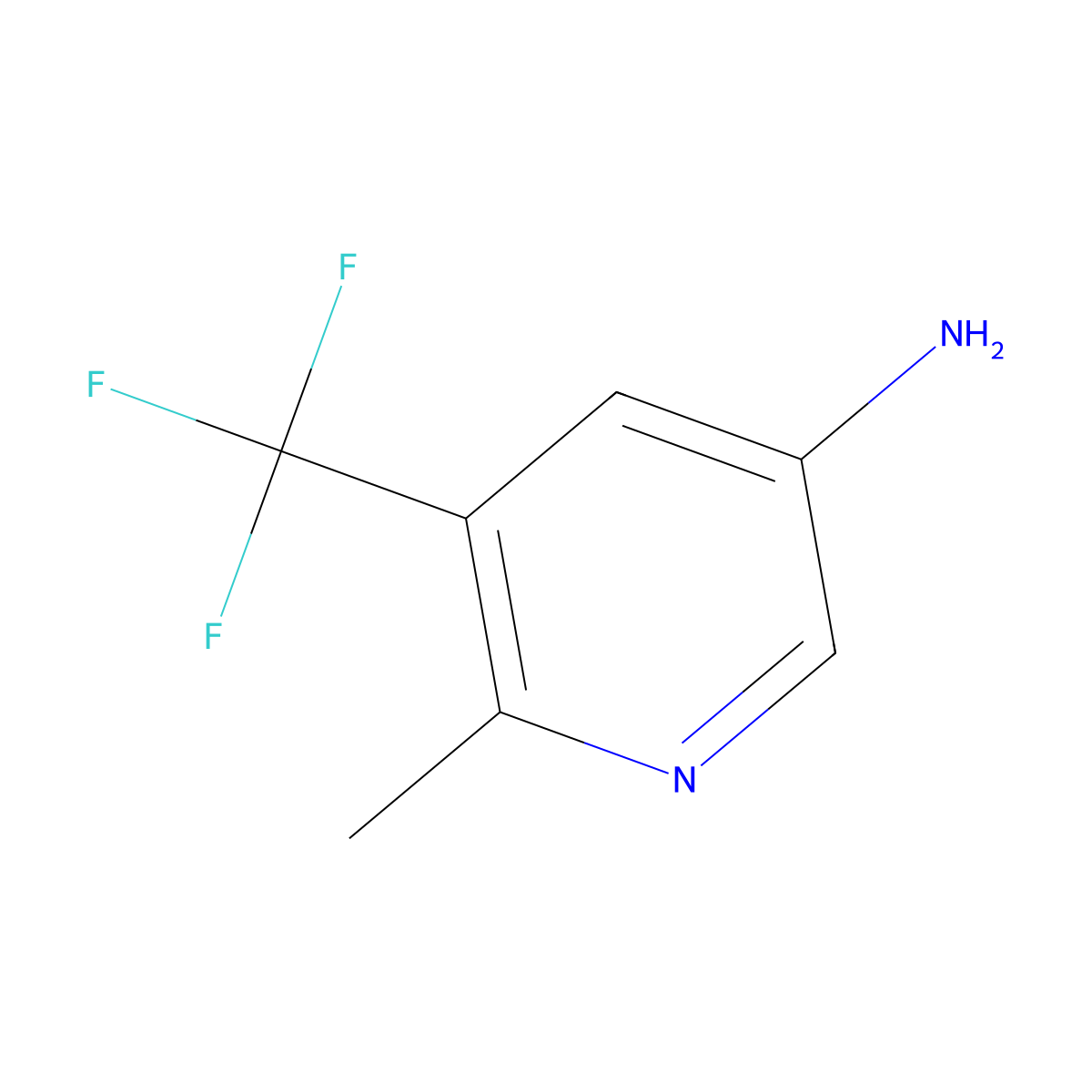 6-Methyl-5-(trifluoromethyl)-3-pyridinamine molecular structure, CAS 1402664-67-8