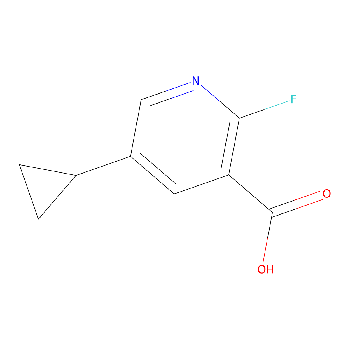 5-Cyclopropyl-2-fluoropyridine-3-carboxylic acid molecular structure, CAS 1402664-71-4