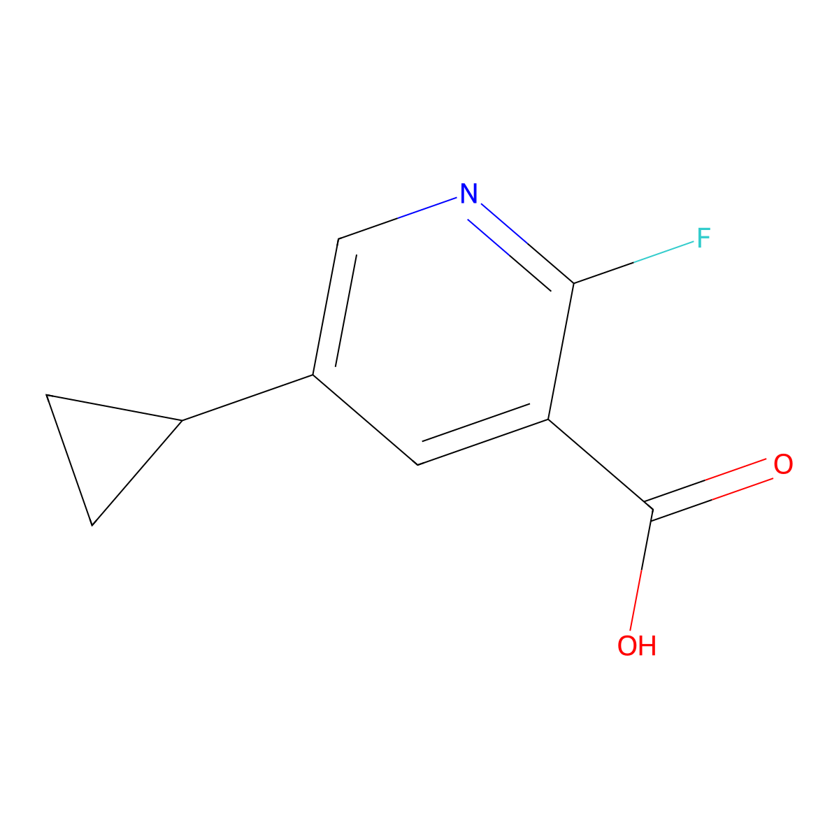 5-Cyclopropyl-2-fluoropyridine-3-carboxylic acid molecular structure, CAS 1402664-71-4