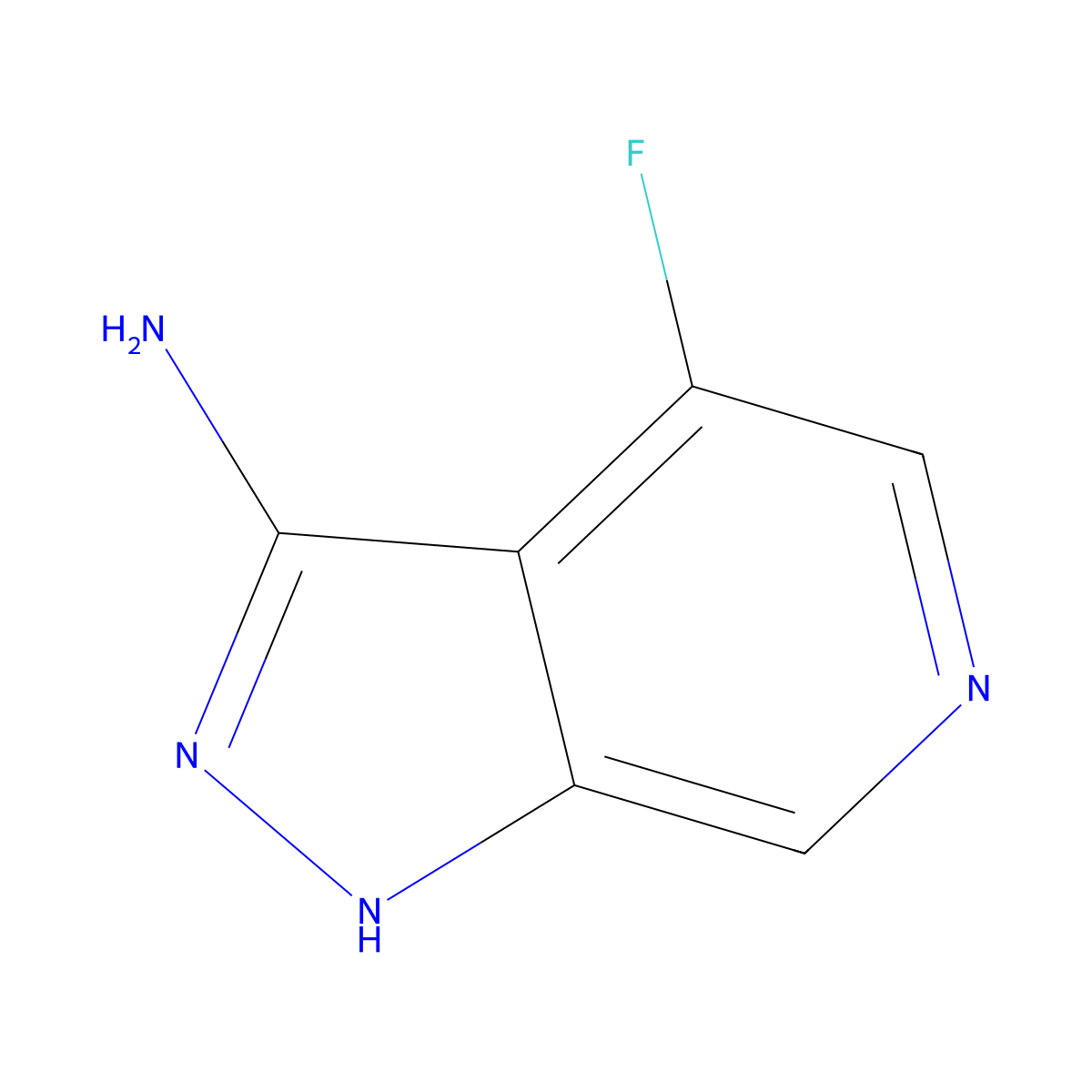 4-fluoro-1H-pyrazolo[3,4-c]pyridin-3-amine molecular structure, CAS 1402664-75-8