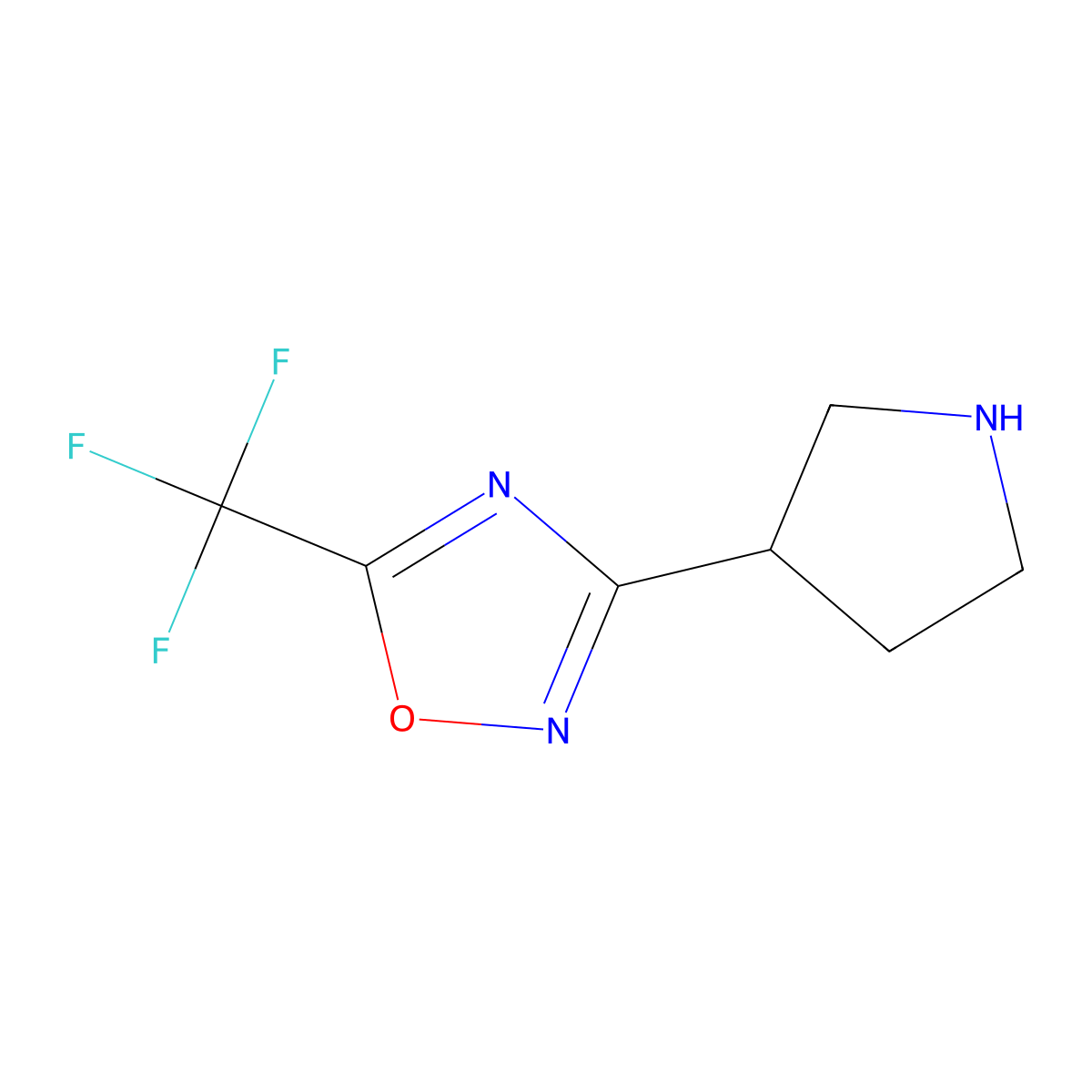 3-Pyrrolidin-3-yl-5-trifluoromethyl-[1,2,4]oxadiazole molecular structure, CAS 1402664-87-2