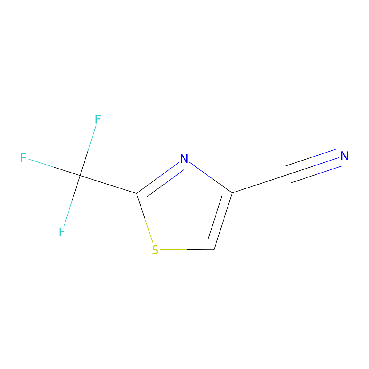 2-(Trifluoromethyl)thiazole-4-carbonitrile molecular structure, CAS 1402664-95-2