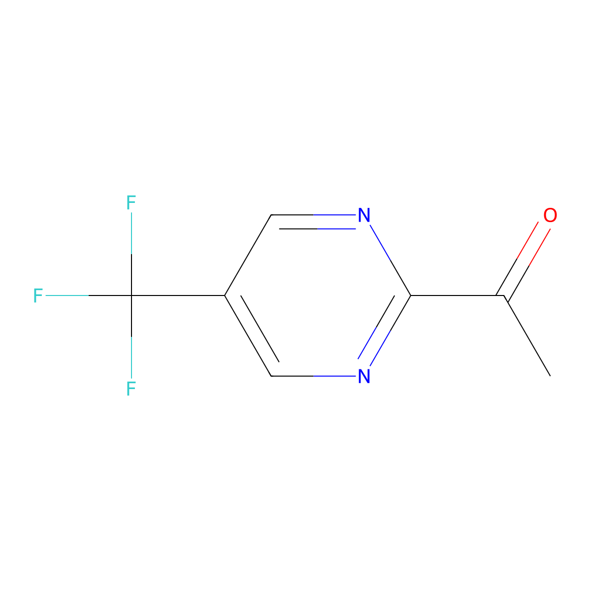 1-(5-(Trifluoromethyl)pyrimidin-2-yl)ethan-1-one molecular structure, CAS 1402664-98-5