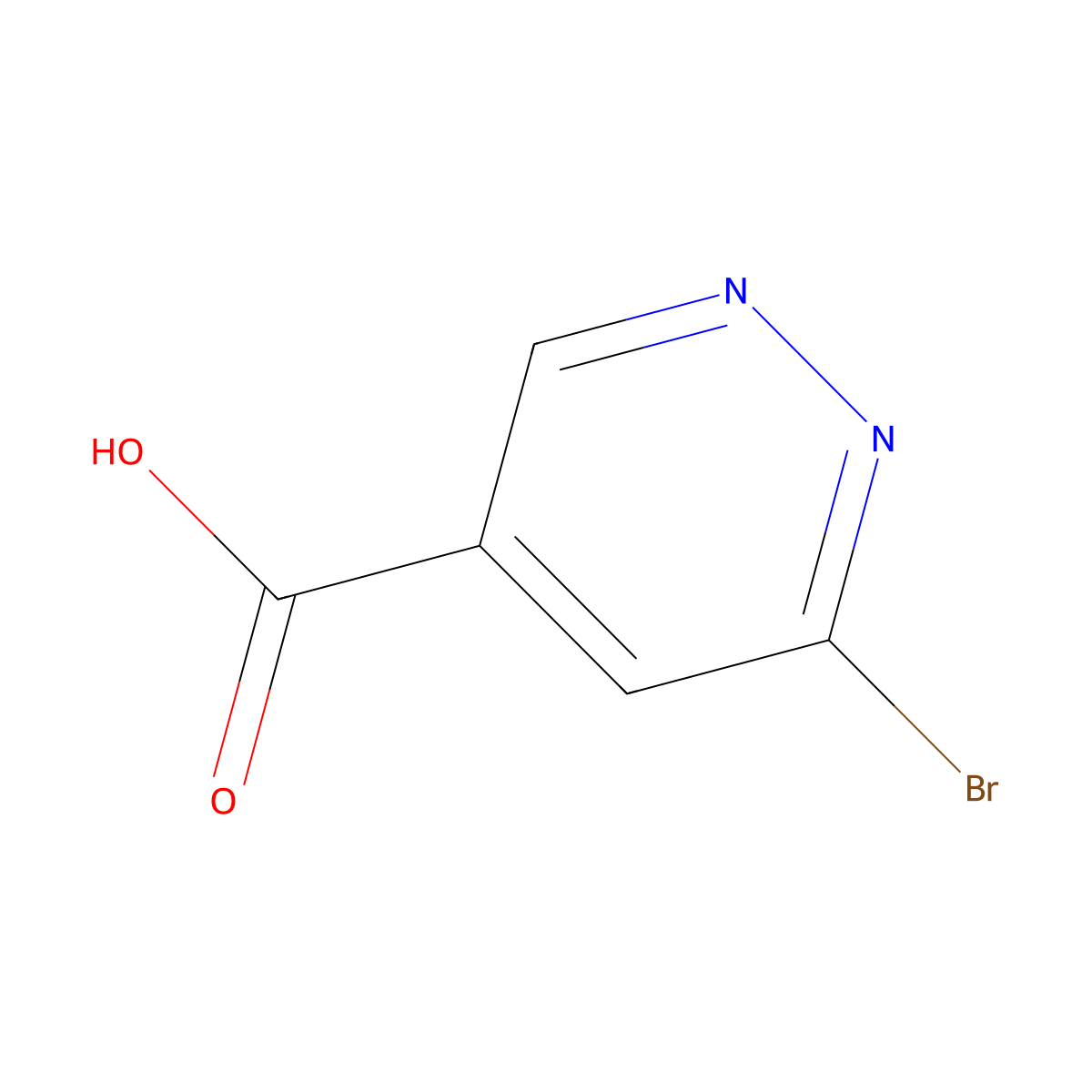 6-Bromo-4-pyridazinecarboxylic acid molecular structure, CAS 1402665-33-1