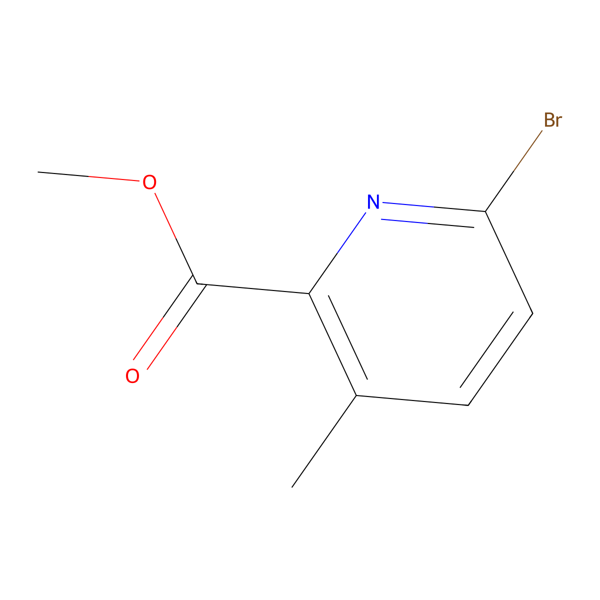 Methyl 6-bromo-3-methylpyridine-2-carboxylate molecular structure, CAS 1402666-66-3